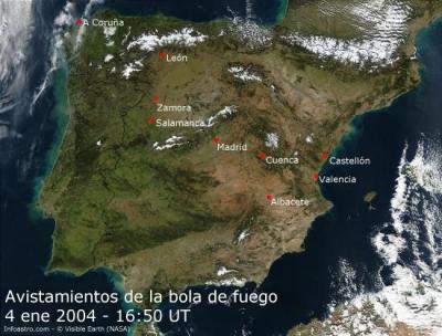 Meteorito en España